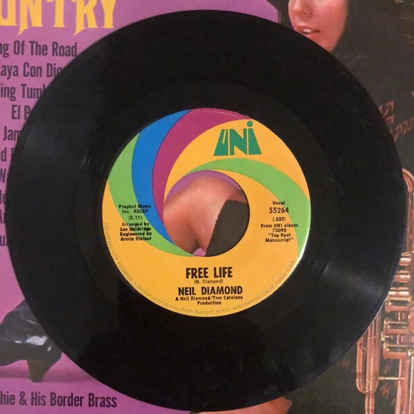 Neil Diamond Free Life Vinyl 45 Record '70 - Picture 4 of 4